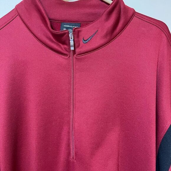 Nike Golf Therma Fit Long Sleeve 1/4 Zip Pullover XXL Men’s Burgundy NWOT - Picture 2 of 10